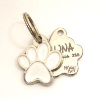 medagliette per cani - Zampa Mjavhov Bianco.jpg Medagliette per cani, medagliette per cani incise, medaglietta, incese medagliette per cani online, personalizzate medagliette, medaglietta